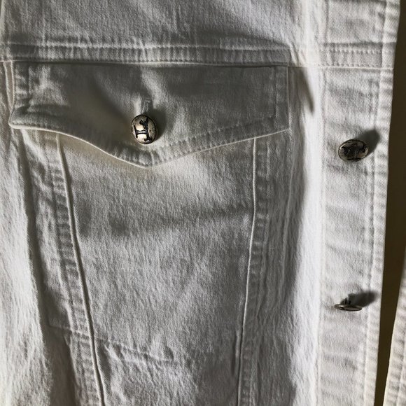 Turbulence White Cotton Denim Jacket Mens - Picture 3 of 10